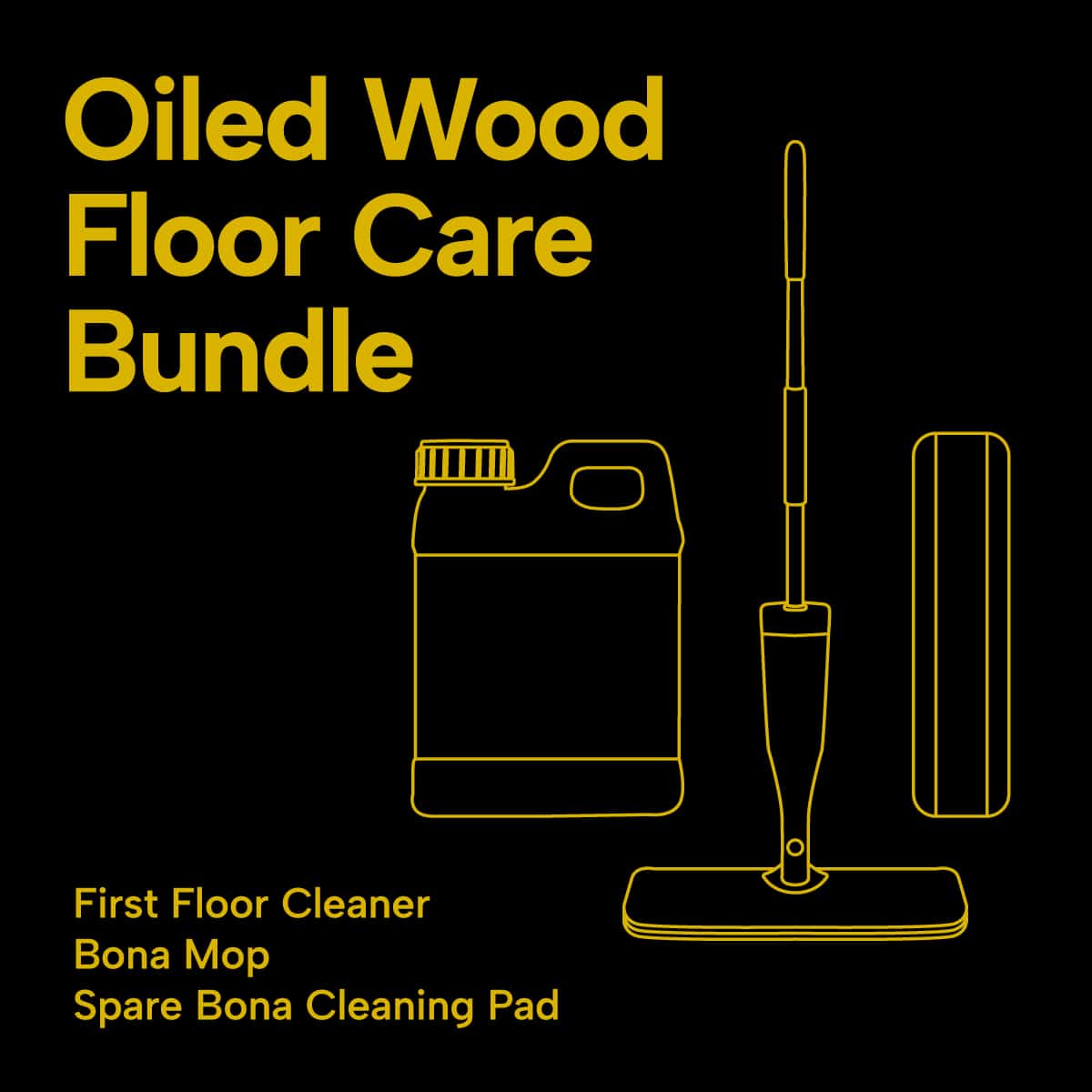 Oiled wood floor care bundle with cleaner, Bona spray mop and spare microfiber pad