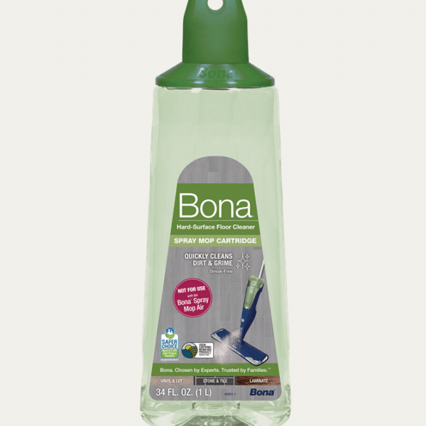Front of Bona hard surface floor cleaner refill cartridge for spray mops
