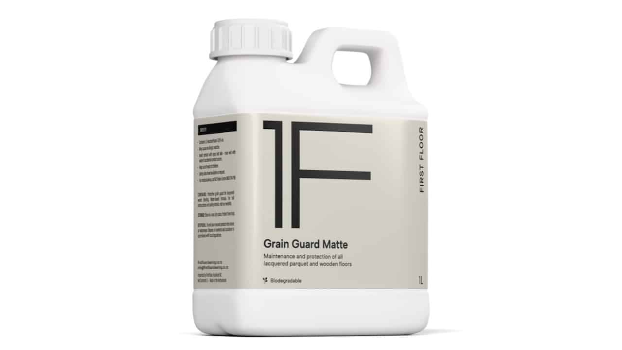 First Floor Grain Guard Matte protective coating for lacquered timber floors – 1L bottle
